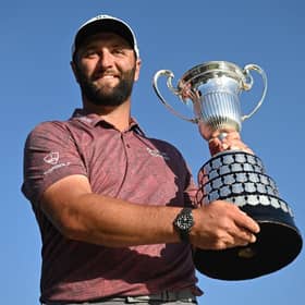 Jon Rahm shows off the trophy after winning the acciona Open de Espana presented by Madrid at Club de Campo Villa de Madrid. Picture: Stuart Franklin/Getty Images.