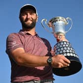 Jon Rahm shows off the trophy after winning the acciona Open de Espana presented by Madrid at Club de Campo Villa de Madrid. Picture: Stuart Franklin/Getty Images.