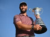 Jon Rahm shows off the trophy after winning the acciona Open de Espana presented by Madrid at Club de Campo Villa de Madrid. Picture: Stuart Franklin/Getty Images.