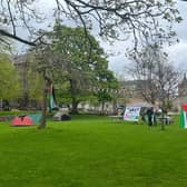Anti-war protest camp at Aberdeen University's King's College. Image: Finn Abou El Magd