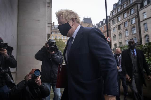 Prime Minister Boris Johnson arrives at BBC Broadcasting House in London to appear on the Andrew Marr show.