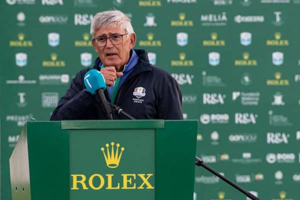 European Tour chairman David Williams during the prize-giving ceremony at the Rolex Challenge Tour Grand Final at T-Golf & Country Club in Mallorca last weekend. Picture: Octavio Passos/Getty Images