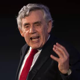 Former Prime Minister Gordon Brown during a 'Making Britain Work For Scotland' rally