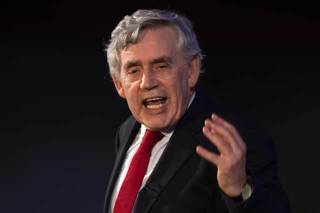 Former Prime Minister Gordon Brown during a 'Making Britain Work For Scotland' rally