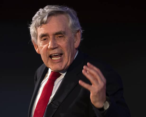 Former Prime Minister Gordon Brown during a 'Making Britain Work For Scotland' rally