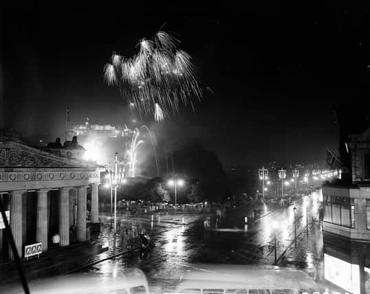 Festival fireworks open the 18th Edinburgh International Festival of Music and Drama in 1964.