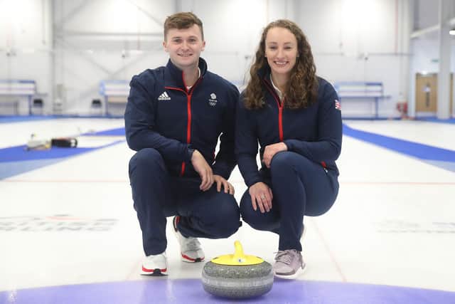 World champions Bruce Mouat and Jen Doddds will compete for the mixed doubles curling gold in Beijing (Photo by Ian MacNicol/Getty Images)