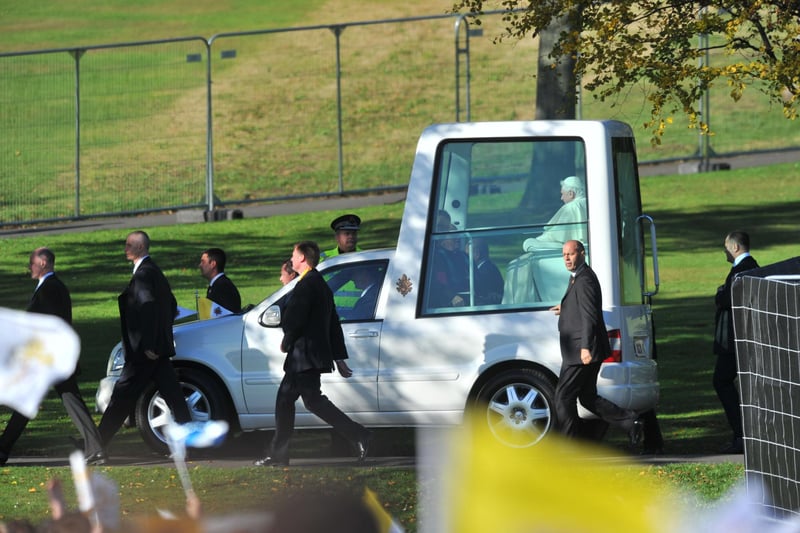 Pope Benedict was escorted to Bellahouston Park