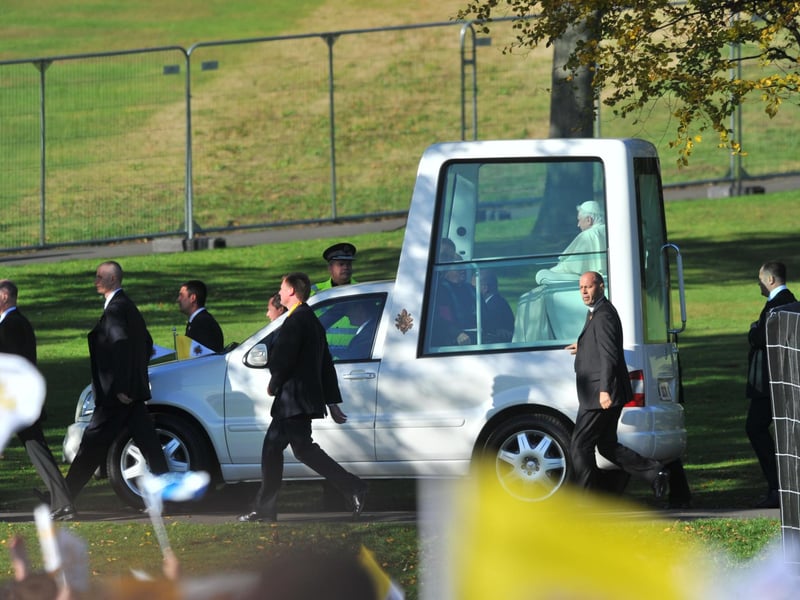 Pope Benedict was escorted to Bellahouston Park