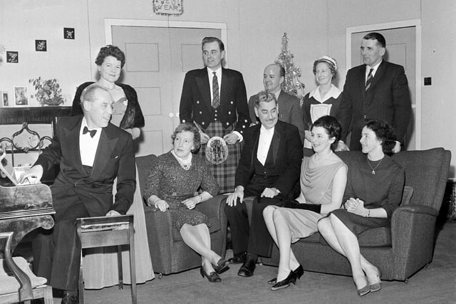 A dress rehearsal of Davidsons Mains Church dramatic society's festive show 'The McFlannels' Hogmanay' in 1964.
