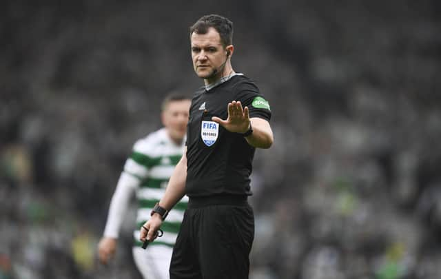 Referee Don Robertson came in at short notice for the injured Willie Collum.