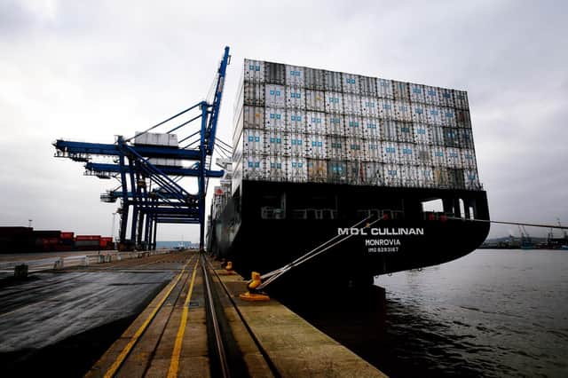 In March 2018, Britain’s goods exports to the EU were already 20 to 25 per cent below trend, while its goods exports to non-EU countries were 15 per cent below trend (Picture: Daniel Berehulak/Getty Images)