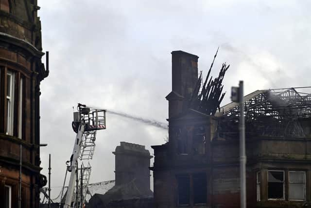 Scottish Fire and Rescue crews were still tackling the blaze on Tuesday afternoon. Picture: John Devlin