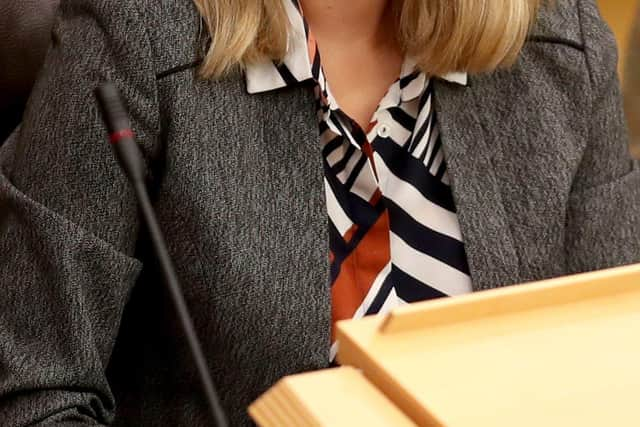 SNP's Jenny Gilruth in the main chamber of the Scottish Parliament, Edinburgh.