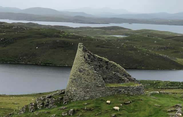 The nucleated fort of Trusty’s Hill in Galloway where Pictish carvings - normally found north of the Forth - can also be seen, suggesting a shared cultural identity across present-day Scotland.