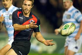 Mike Blair in action for Edinburgh during their memorable Heineken Cup win over Racing Metro in the 2011-12 season.