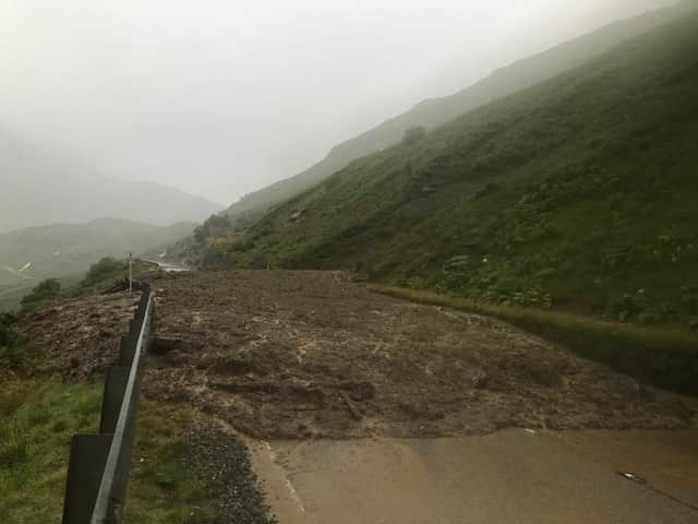 Multiple landslips have again blocked the A83 Rest and Be Thankful after heavy rainfall across Argyll.
