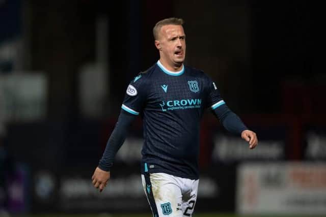Leigh Griffiths in action for Dundee during a cinch Premiership match between Dundee and Motherwell at the Kilmac Stadium at Dens Park, on November 27, 2021, in Dundee, Scotland. (Photo by Craig Foy / SNS Group)