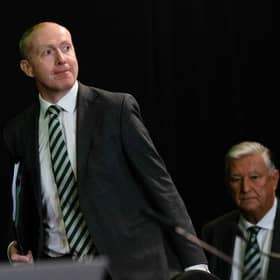 Celtic chief executive Michael Nicholson during the 2023 Celtic Annual General Meeting at Celtic Park. (Photo by Craig Williamson / SNS Group)