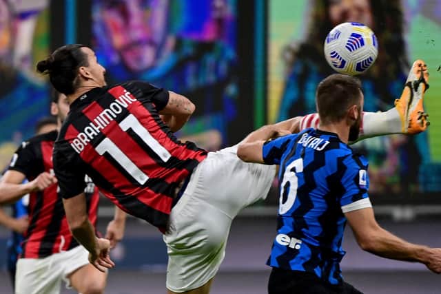 Swedish striker Zlatan Ibrahimovic is Milan's main man  (Photo by MIGUEL MEDINA/AFP via Getty Images)