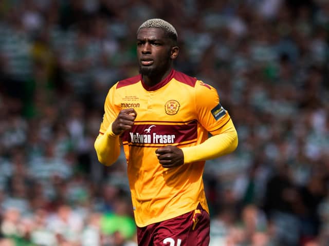 Cedric Kipre in action for Motherwell during the Scottish Cup final against Celtic at Hampden on May 19, 2018. Pic: Craig Foy, SNS