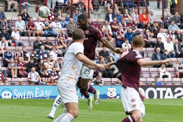 Hearts' Odel Offiah scores on his debut to help his side to a 4-0 win over Partick. (Photo by Mark Scates / SNS Group)