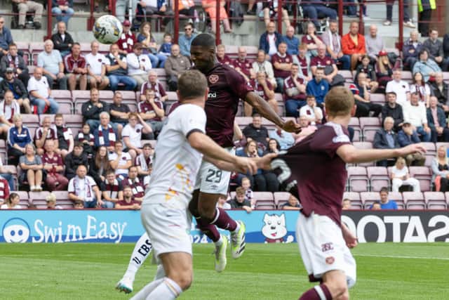 Hearts' Odel Offiah scores on his debut to help his side to a 4-0 win over Partick. (Photo by Mark Scates / SNS Group)