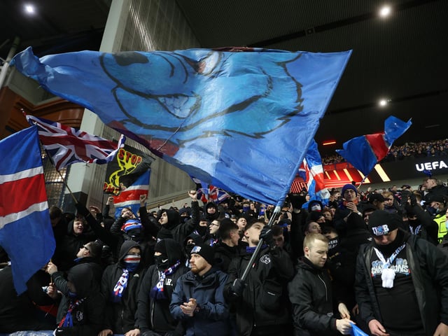 Rangers fan wave their flags during the UEFA Europa League victory over Dortmund (Photo by Alan Harvey / SNS Group)