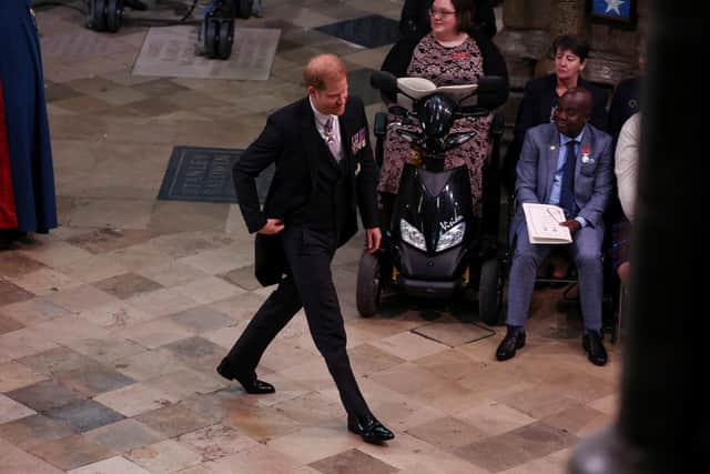 The Duke of Sussex arriving ahead of the coronation of King Charles III and Queen Camilla at Westminster Abbey. Picture: Phil Noble/PA Wire