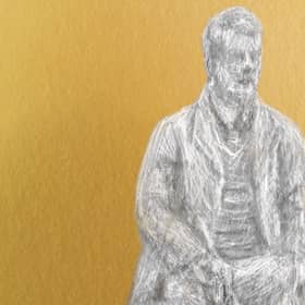 Edward Kane, Advocate in The Hanged Man. Chapter 13: ‘Let me tell you what the hangman told me’ (Illustration: Lesley-Anne Barnes Macfarlane)