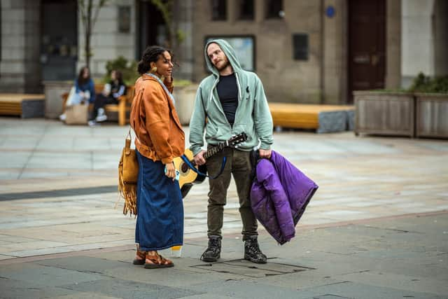 Lois Chimimba and Conor McCarron star in Dog Days.