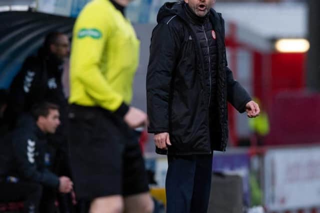 Hamilton manager Stuart Taylor during a Cinch Championship match between Hamilton and Kilmarnock (Photo by Sammy Turner / SNS Group)