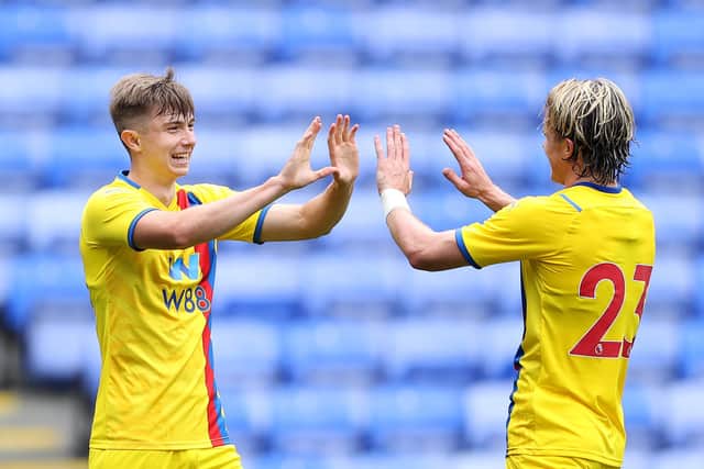 Scott Banks of Crystal Palace celebrates scoring from a free kick in a pre-season friendly against Reading on Saturday. Pic: Getty Images.