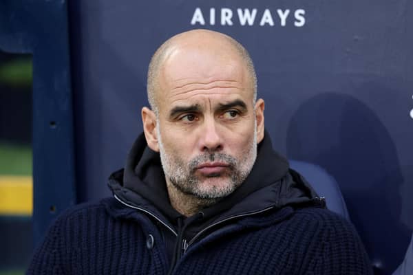 Pep Guardiola, manager of Manchester City, has apologised to former Rangers manager Steven Gerrard for comments made relating to his slip against Chelsea while playing for Liverpool in 2014. (Photo by Clive Brunskill/Getty Images)