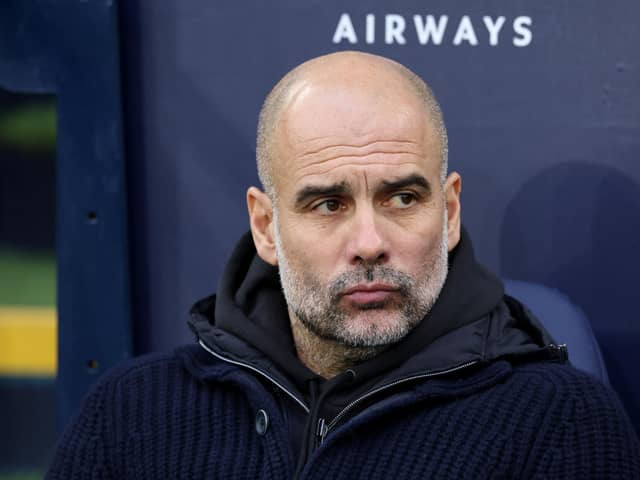 Pep Guardiola, manager of Manchester City, has apologised to former Rangers manager Steven Gerrard for comments made relating to his slip against Chelsea while playing for Liverpool in 2014. (Photo by Clive Brunskill/Getty Images)