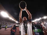 Karim Benzema is tipped to win his first Ballon d'Or at the ripe age of 34 (Photo by Alex Grimm/Getty Images )