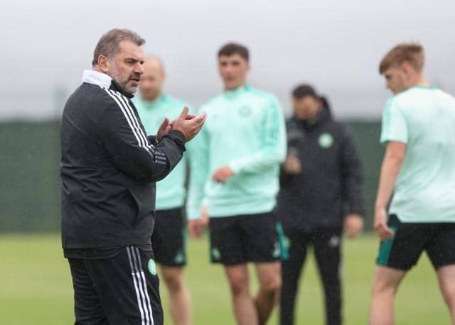 Celtic Manager Ange Postecoglou takes training at Lennoxtown.  (Photo by Craig Williamson / SNS Group)