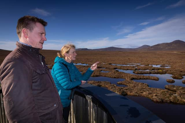 EICC CEO Marshall Dallas with an RSPB Scotland representative at Forsinard, Sutherland