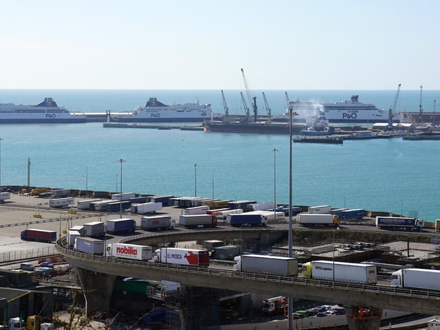 Three P&O ferries, Spirit of Britain, Pride of Canterbury and Pride of Kent moor up in the cruise terminal at the Port of Dover in Kent as the company has suspended sailings ahead of a "major announcement" but insisted it is "not going into liquidation".