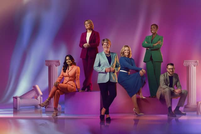 Isa Guha, Hazel Irvine, Clare Balding, Gabby Logan, Jeanette Kwakye and JJ Chalmers presented the BBC’s Olympics coverage this year. Credit: BBC/Sam Riley.