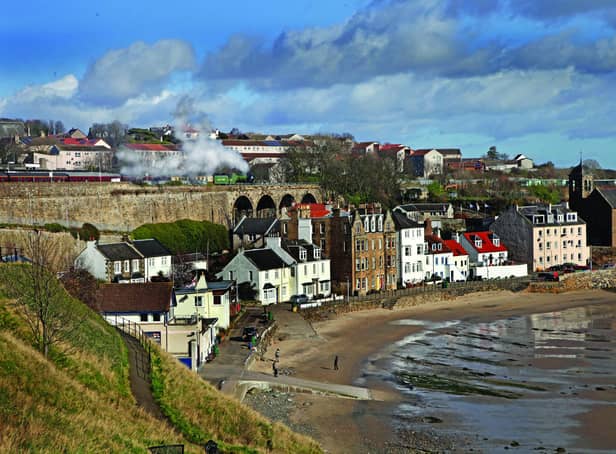 Kinghorn will roll past your window on a Waverley departure pulled by the 60163 Tornado