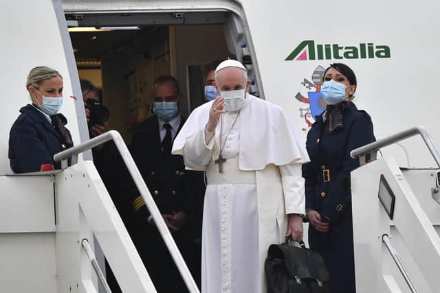 The Vatican has confirmed that Pope Francis will not travel to Glasgow for Cop26 next month. (Photo by ANDREAS SOLARO/AFP via Getty Images)