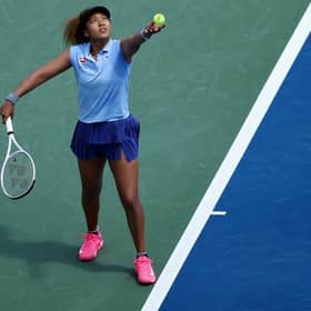 Naomi Osaka of Japan serves on her way to victory against Cori Gauff during Western & Southern Open in Mason, Ohio. Picture by Dylan Buell/Getty Images