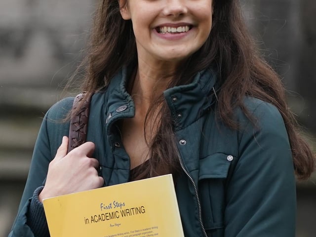 Bellamy was carrying a book entitled First Steps In Academic Writing.