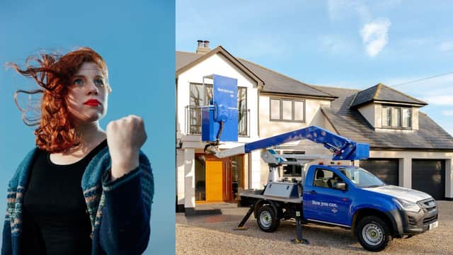 The world’s first ever cherry picker bar is set to appear in Edinburgh next month, with Fringe comedian Eleanor Morton pulling alcohol-free pints (Photo: COW PR).