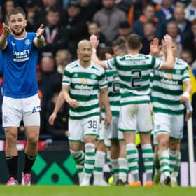 Rangers' Nicolas Raskin looks dejected after Celtic go 1-0 at Hampden.