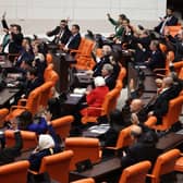 Lawmakers attend a session before voting on a Bill regarding Sweden's accession to Nato, on Tuesday at the Grand National Assembly of Turkey (TBMM) in Ankara. Picture: AFP via Getty Images