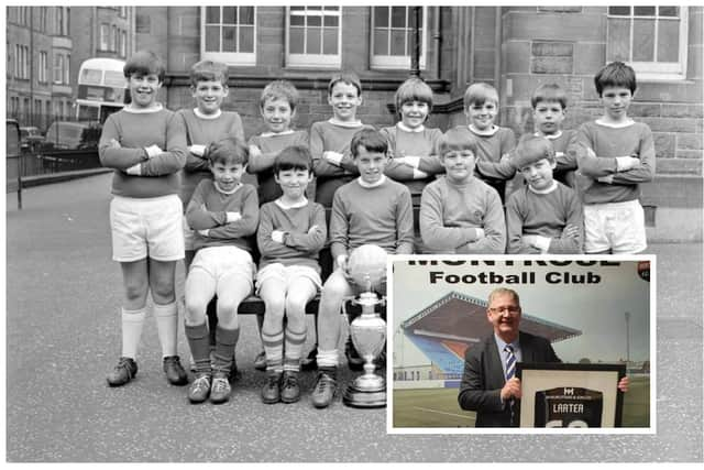 Former goalkeeper David Larter (inset) aims to reunite the Bruntsfield football team that won the cup in 1971.