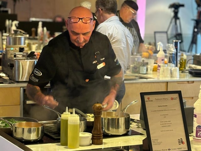 Roy Simpson, Head Chef at HC-One Scotland’s Balfarg Care Home in action in the kitchen