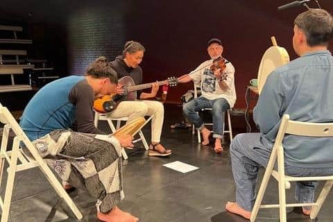 Aidan O'Rourke playing with the musicians from Greenland